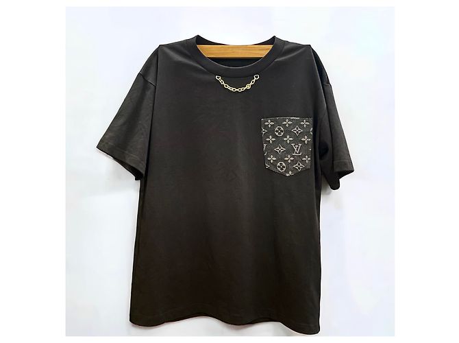 Montsouris T-shirt Louis Vuitton Catena color oro (M-size) Nero - vista 11