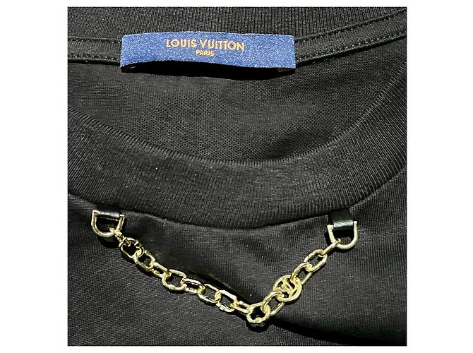 Montsouris T-shirt Louis Vuitton Catena color oro (M-size) Nero - vista 8