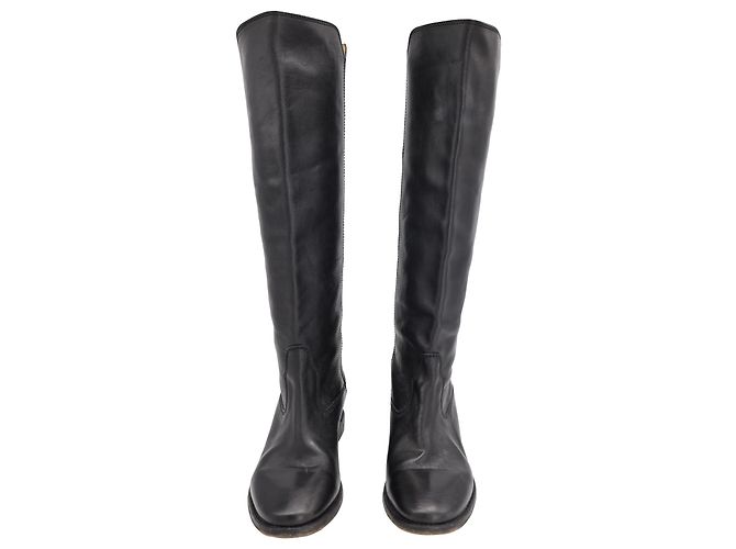 Isabel Marant Bottines Chess en Cuir Noir - vue 2