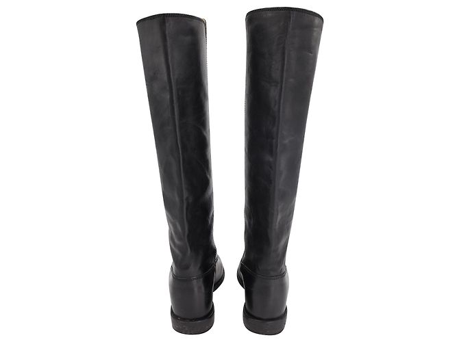 Isabel Marant Bottines Chess en Cuir Noir - vue 3