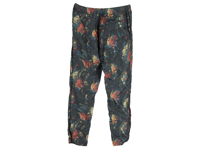 Pantalones florales de viscosa negra de Dries Van Noten - vista 2