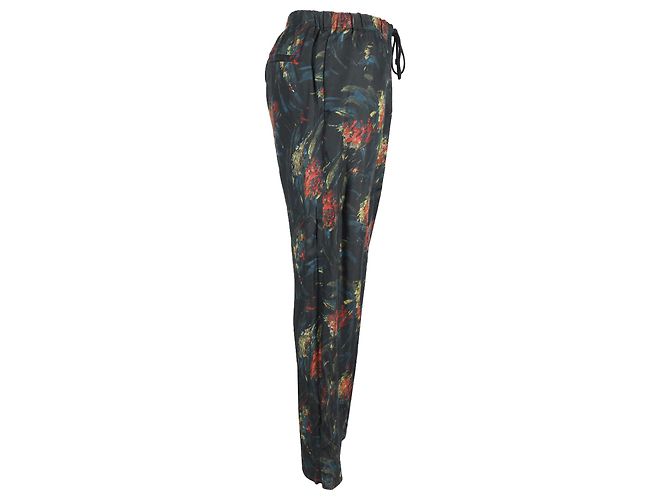 Pantalones florales de viscosa negra de Dries Van Noten - vista 4