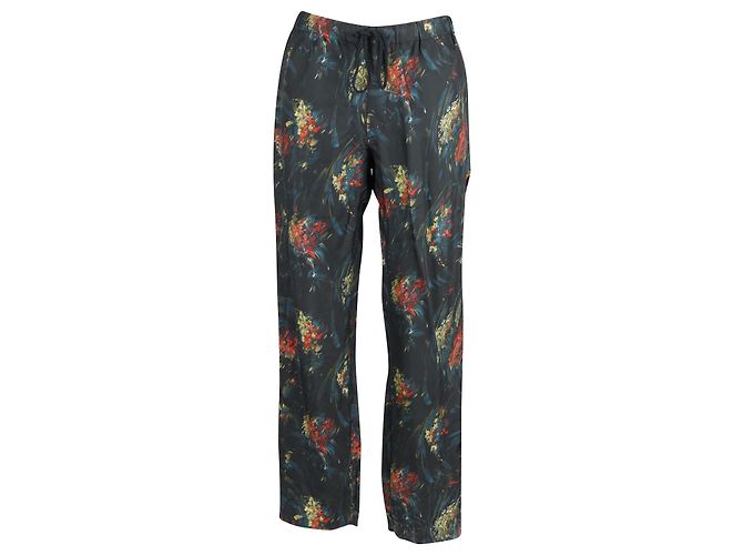 Pantalones florales de viscosa negra de Dries Van Noten - vista 5
