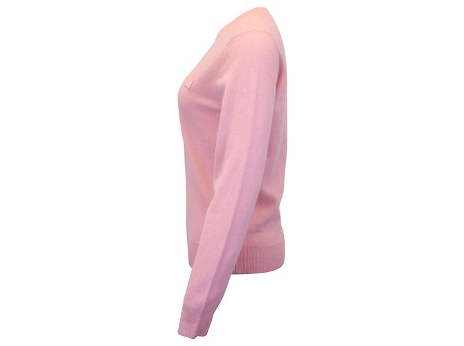 Acne Studios Kalon Face Patch Sweater in Pink Wool - view 2