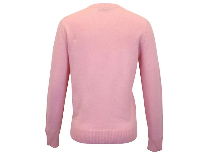 Acne Studios Kalon Face Patch Sweater in Pink Wool - view 3