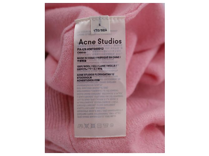 Acne Studios Kalon Face Patch Sweater in Pink Wool - view 5