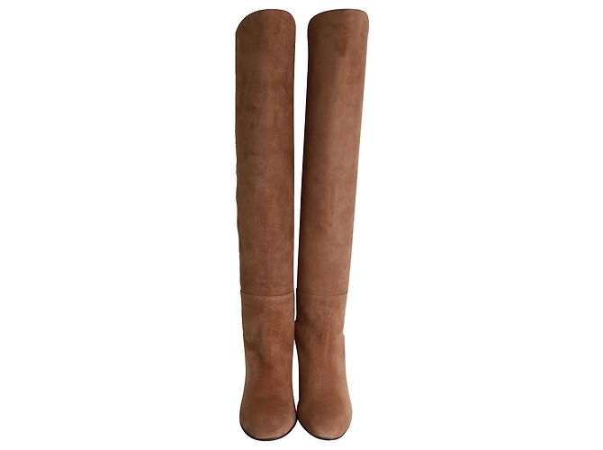 Stivali al ginocchio Stuart Weitzman Blaire in pelle scamosciata marrone - vista 2