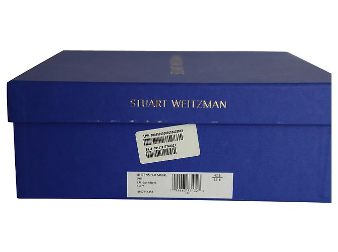 Stuart Weitzmann Ryder 95 Sandali con plateau in pelle dorata - vista 10