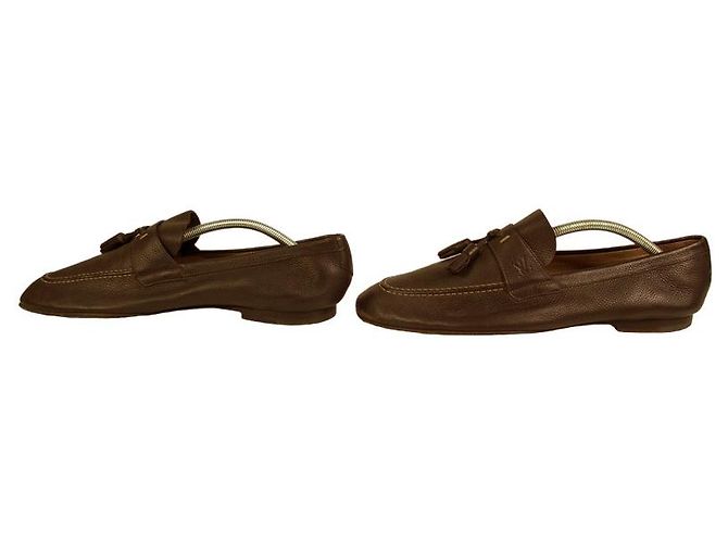 Louis Vuitton Mocassini Slip On con Nappe in Pelle Grigio Talpa da Uomo 7.5 M - vista 3