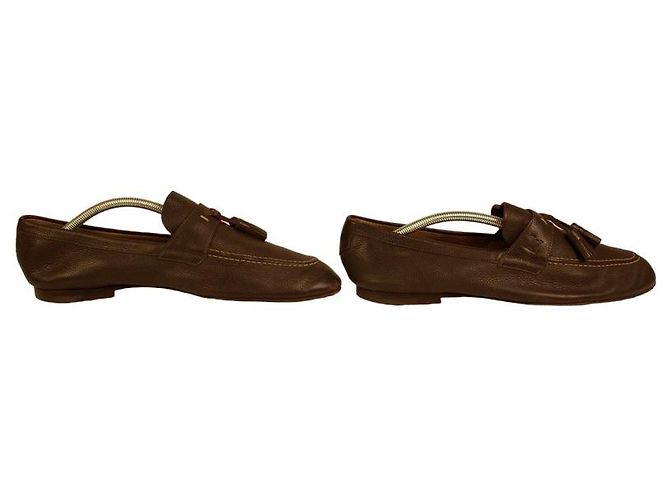 Louis Vuitton Mocassini Slip On con Nappe in Pelle Grigio Talpa da Uomo 7.5 M - vista 4