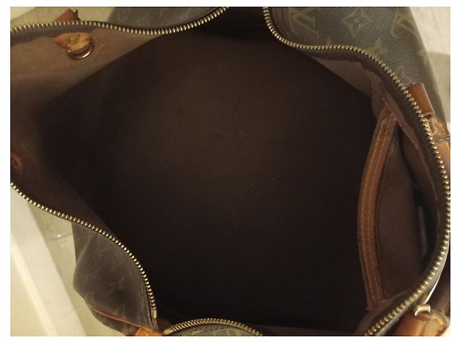 Borsa Louis Vuitton in pelle marrone scuro - vista 4