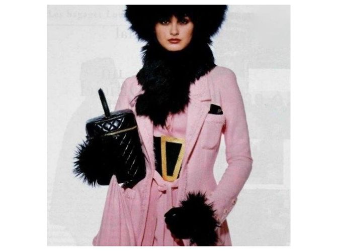 Otoño de la vendimia de Chanel 1994  Cinturón corsé de cuero con hebilla trapezoidal Negro - vista 3