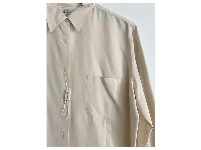Autre Marque Camicia Caractère in seta ecru pesca Bianco Bianco sporco - vista 2