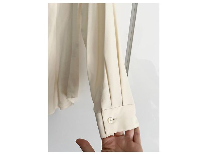 Autre Marque Camicia Caractère in seta ecru pesca Bianco Bianco sporco - vista 3