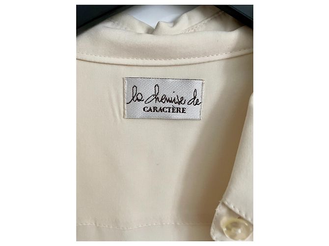 Autre Marque Camicia Caractère in seta ecru pesca Bianco Bianco sporco - vista 5