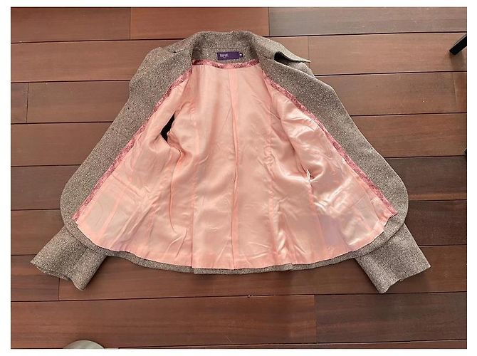 Autre Marque Chaqueta entallada Arayal de lana y seda burdeos Beige - vista 3