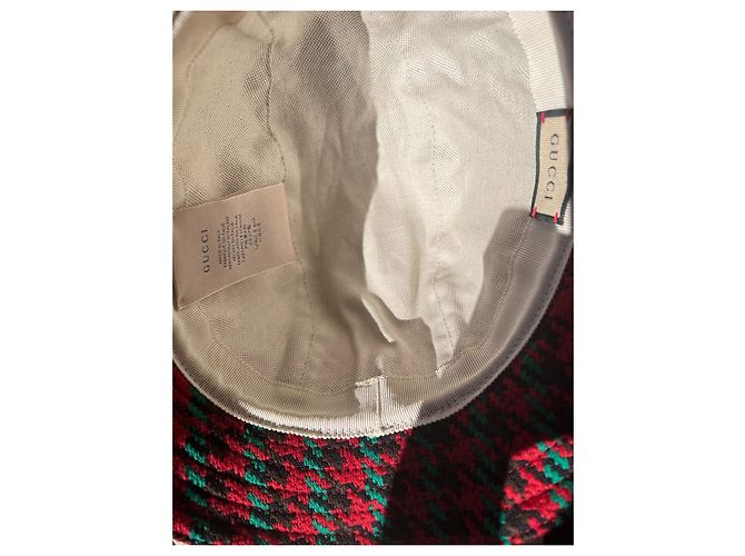 Cappello Fedora Gucci in lana rossa Rosso Verde - vista 6