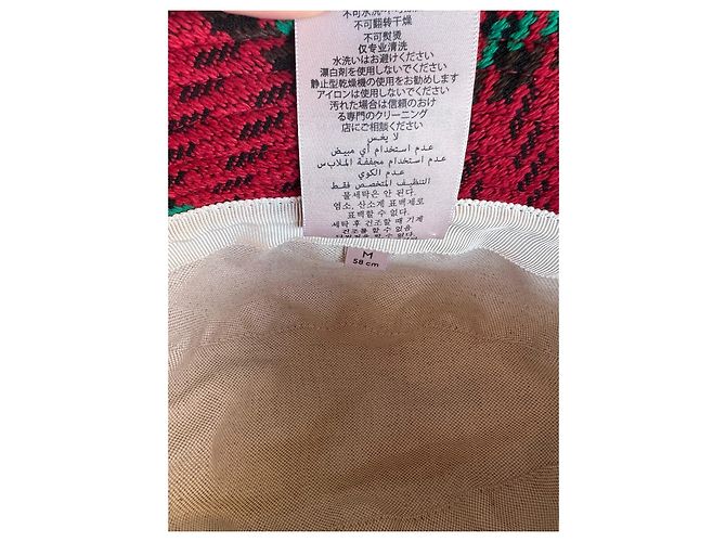 Cappello Fedora Gucci in lana rossa Rosso Verde - vista 7