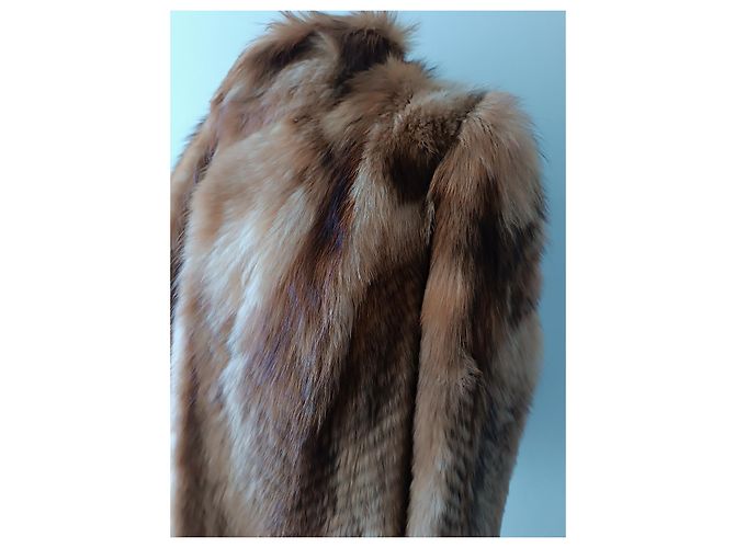 Autre Marque Abrigo de piel de conejo beige camel Camello - vista 13