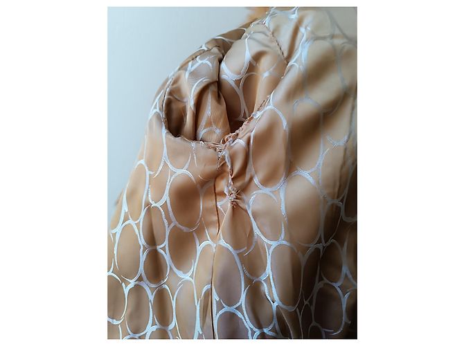 Autre Marque Abrigo de piel de conejo beige camel Camello - vista 6