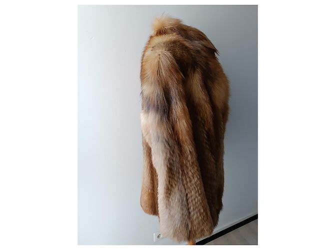 Autre Marque Abrigo de piel de conejo beige camel Camello - vista 9