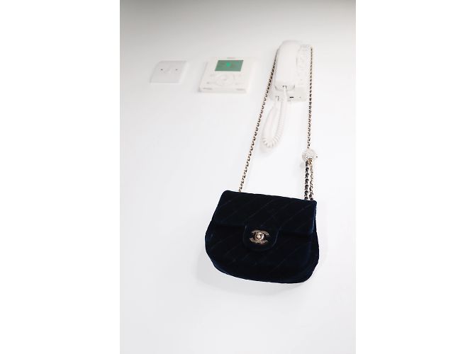 Chanel Velluto mini quadrato blu 2020 Classica patta singola in hardware dorato - vista 2