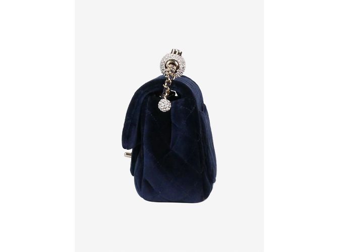 Chanel Velluto mini quadrato blu 2020 Classica patta singola in hardware dorato - vista 5