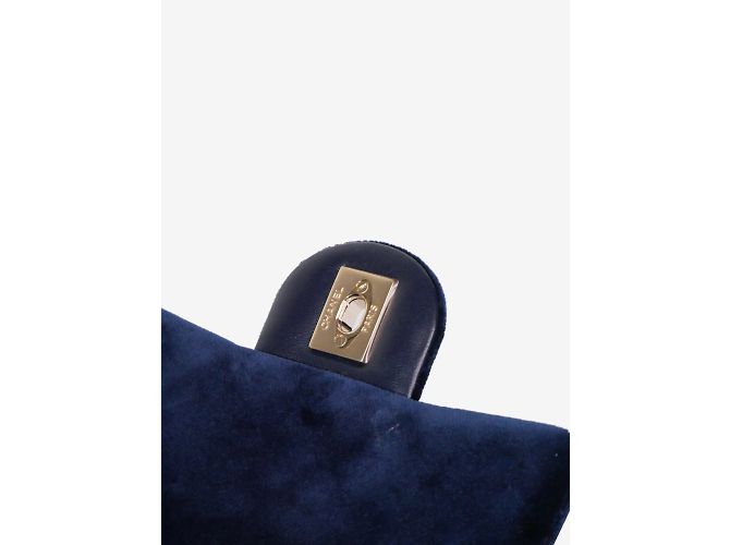 Chanel Velluto mini quadrato blu 2020 Classica patta singola in hardware dorato - vista 8