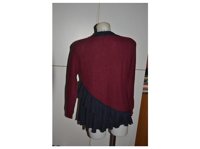 Asos Pullover dunkelrot und dunkelblau Wolle Viskose Nylon Bordeaux - Ansicht 2