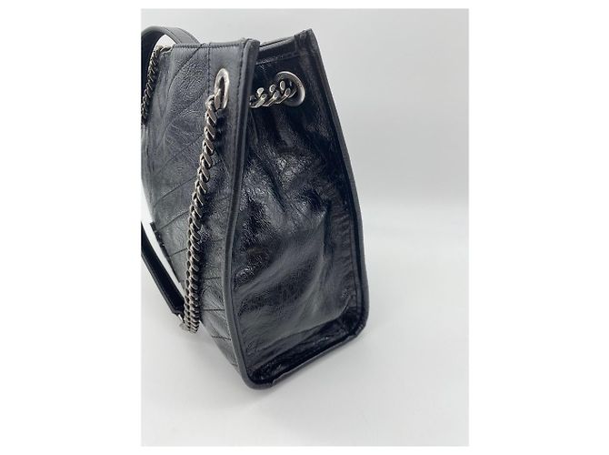 Borsa tote Monogram Yves Saint Laurent in pelle nera Nero - vista 10