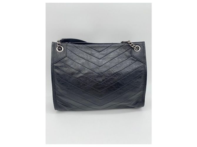 Borsa tote Monogram Yves Saint Laurent in pelle nera Nero - vista 12