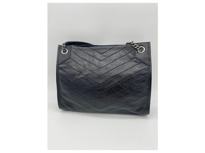 Borsa tote Monogram Yves Saint Laurent in pelle nera Nero - vista 13