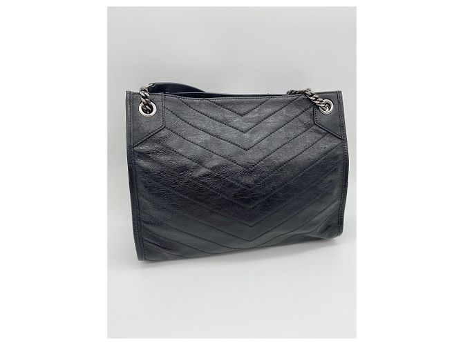 Borsa tote Monogram Yves Saint Laurent in pelle nera Nero - vista 14