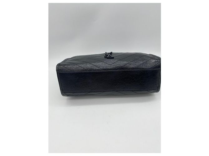 Borsa tote Monogram Yves Saint Laurent in pelle nera Nero - vista 15