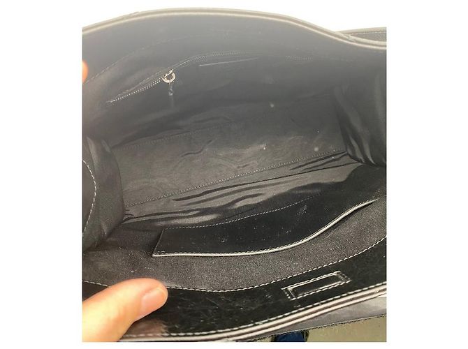 Borsa tote Monogram Yves Saint Laurent in pelle nera Nero - vista 18