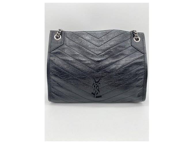 Borsa tote Monogram Yves Saint Laurent in pelle nera Nero - vista 2