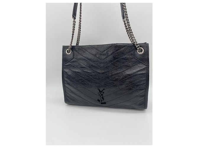 Borsa tote Monogram Yves Saint Laurent in pelle nera Nero - vista 4