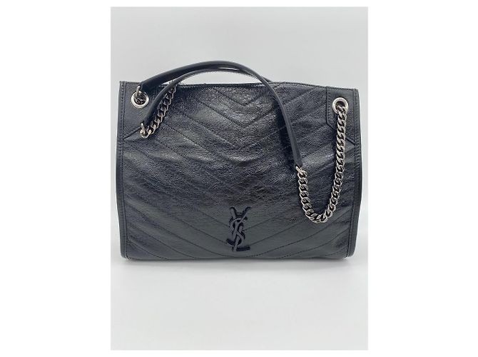 Borsa tote Monogram Yves Saint Laurent in pelle nera Nero - vista 5