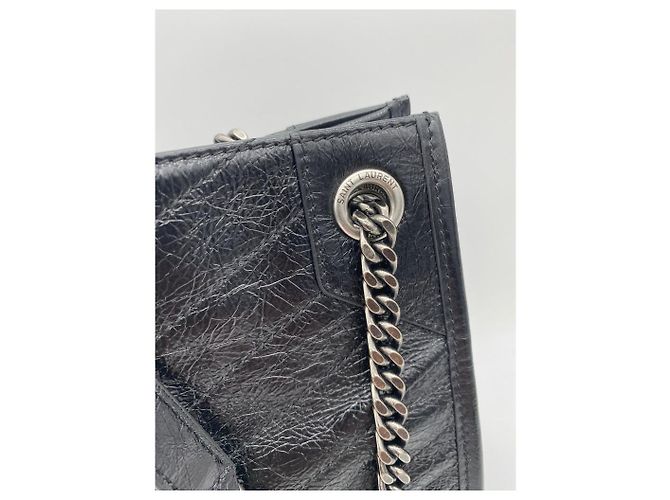 Borsa tote Monogram Yves Saint Laurent in pelle nera Nero - vista 8