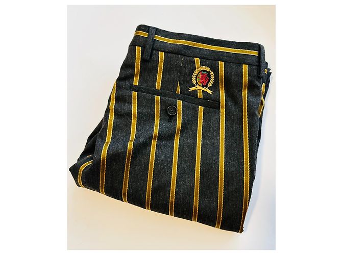 Pantaloni rigati Tommy Hilfiger Grigio Oro Multicolore - vista 6