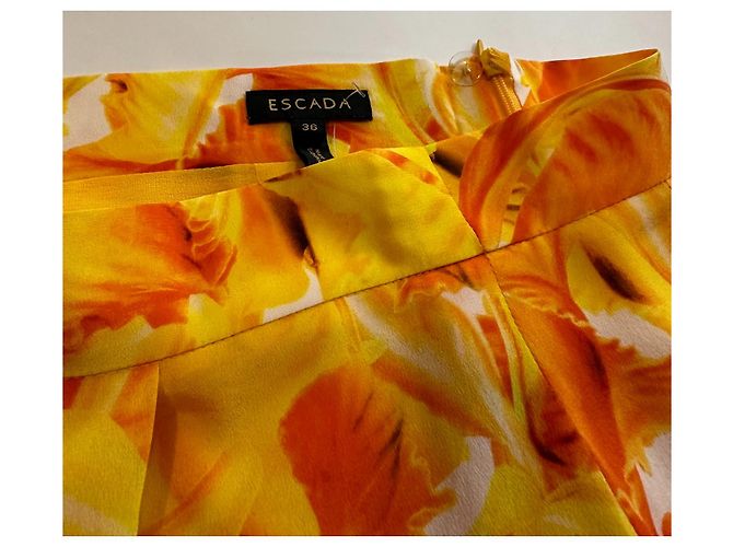 Falda midi de seda Escada Amarilla Multicolor Amarillo - vista 4