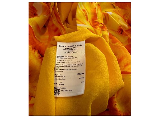 Falda midi de seda Escada Amarilla Multicolor Amarillo - vista 5