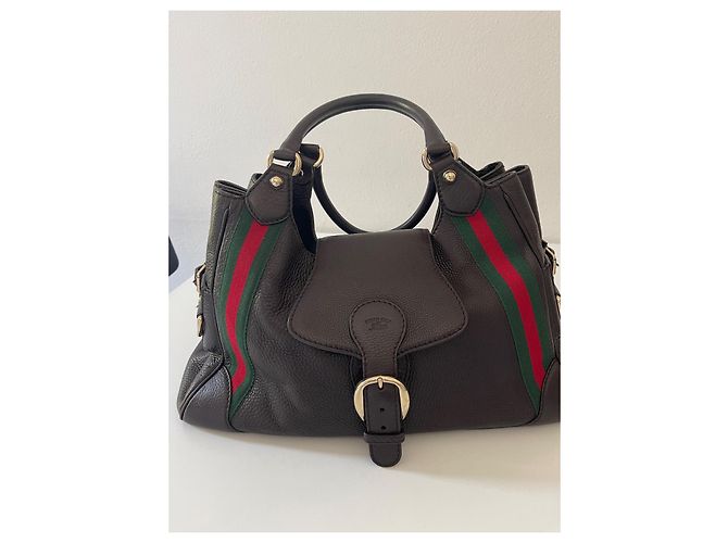 Borsa Gucci in pelle marrone - vista 2