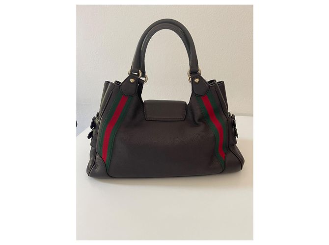 Borsa Gucci in pelle marrone - vista 4