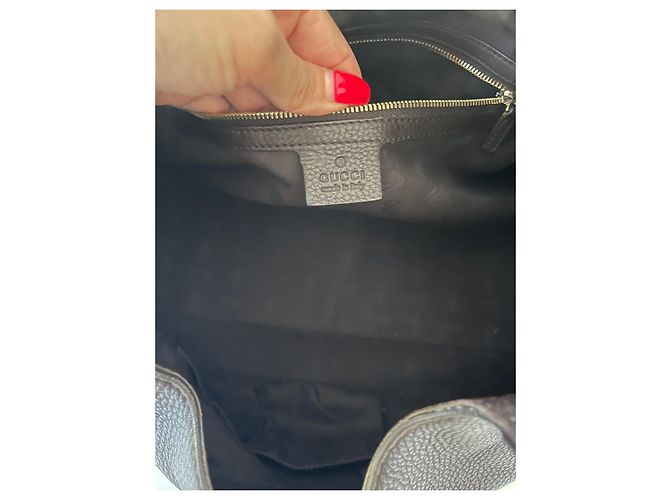 Borsa Gucci in pelle marrone - vista 7