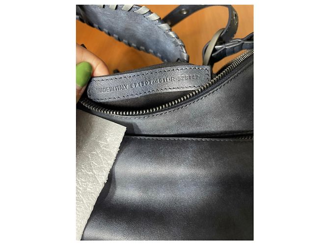 Borsa Balenciaga Le Cagole in pelle blu scuro - vista 16