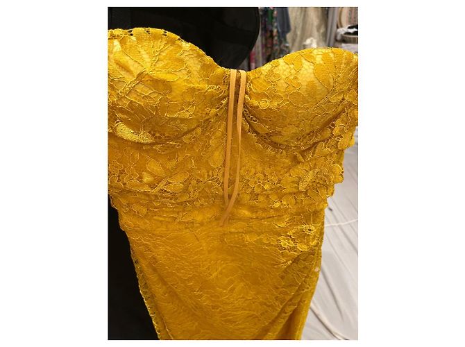 Vestido de encaje amarillo con bustier Dolce & Gabbana - vista 12