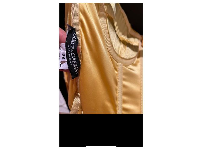 Vestido de encaje amarillo con bustier Dolce & Gabbana - vista 3