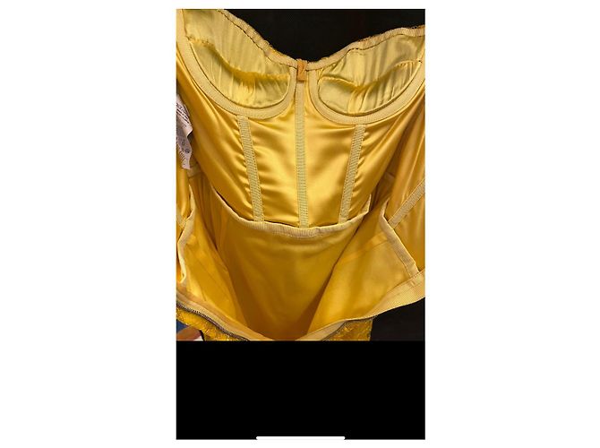 Vestido de encaje amarillo con bustier Dolce & Gabbana - vista 5