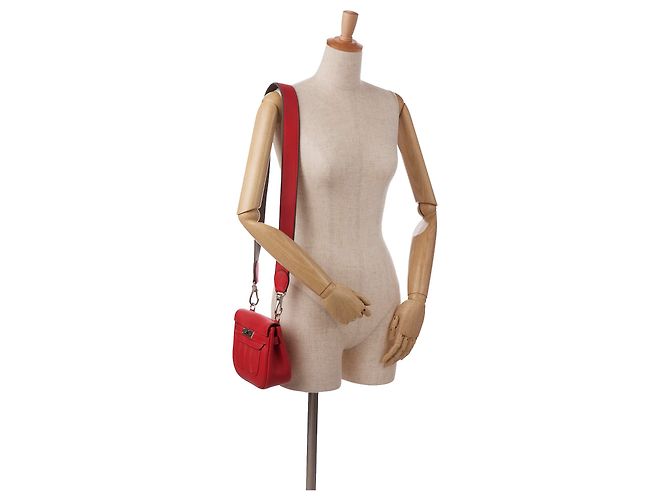 Hermès Borsa a tracolla Hermes Mini Swift Berline rossa Rosso - vista 12